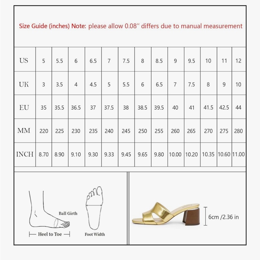 Gold Women’s Open-Toe Chunky Heeled Mules - Picture 9 of 9